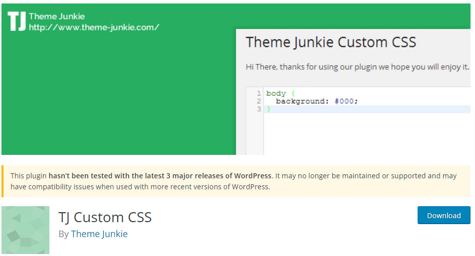 TJ Custom CSS – WordPress plugin 